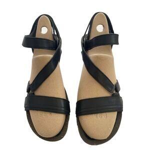 9 Teva Cabrillo Crossover Wedge Sandals Black